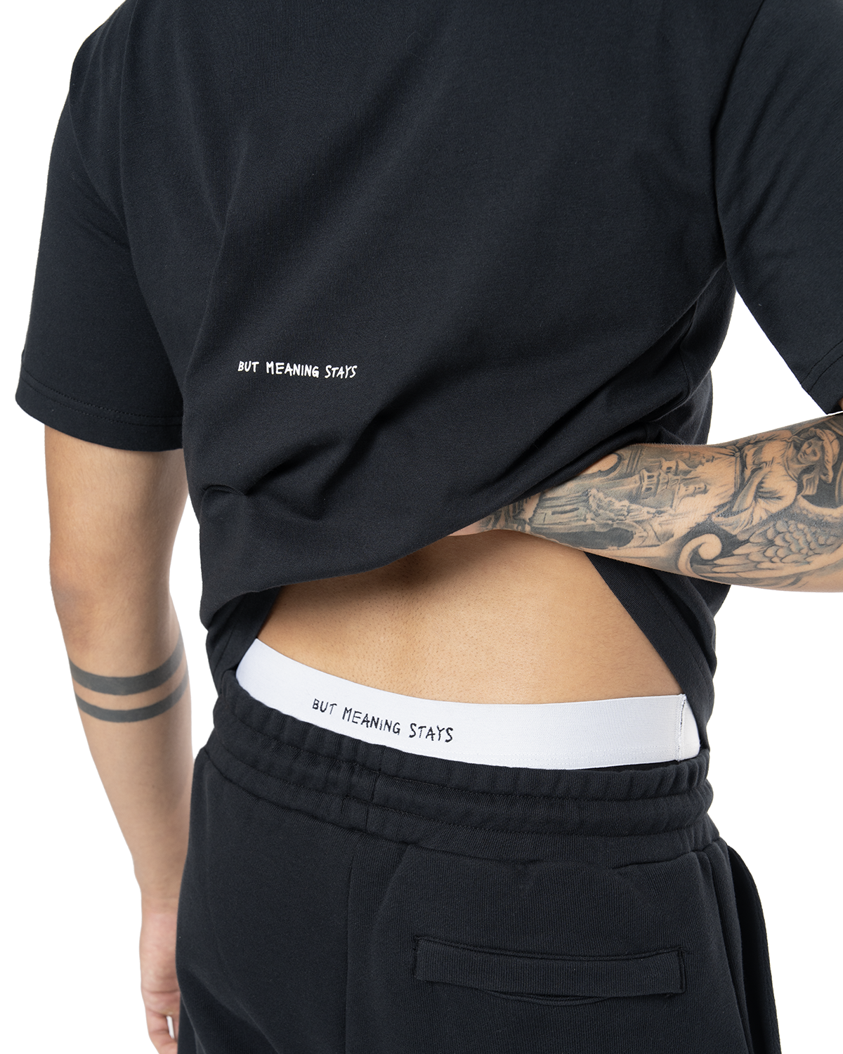 Erkek Oversize Basic Baskılı Tişört - Siyah - 3