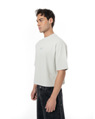 Unisex Boxy Fit Yıkamalı Sprey Efektli Baskılı Tişört - Yeşil - 1