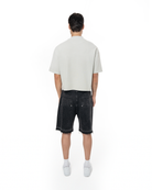 Unisex Boxy Fit Yıkamalı Sprey Efektli Baskılı Tişört - Yeşil - 3