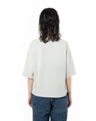 Unisex Boxy Fit Yıkamalı Sprey Efektli Baskılı Tişört - Yeşil - 6
