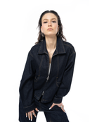 Unisex Fakemood Nakışlı Premium Raw Denim Ceket - Lacivert - 7