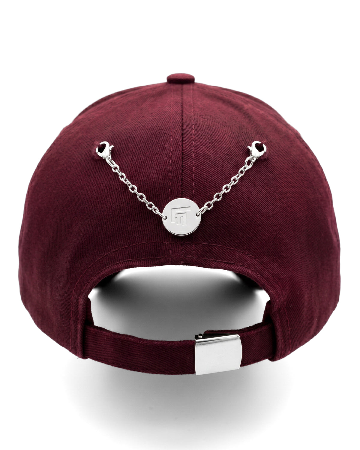 Unisex Nakışlı Çelik FM Madalyon Detaylı Cap - Bordo - 1