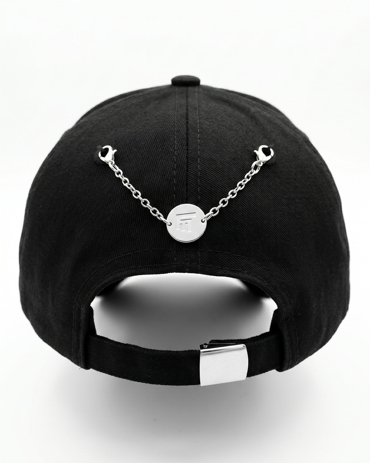 Unisex Nakışlı Çelik FM Madalyon Detaylı Cap - Siyah - 1