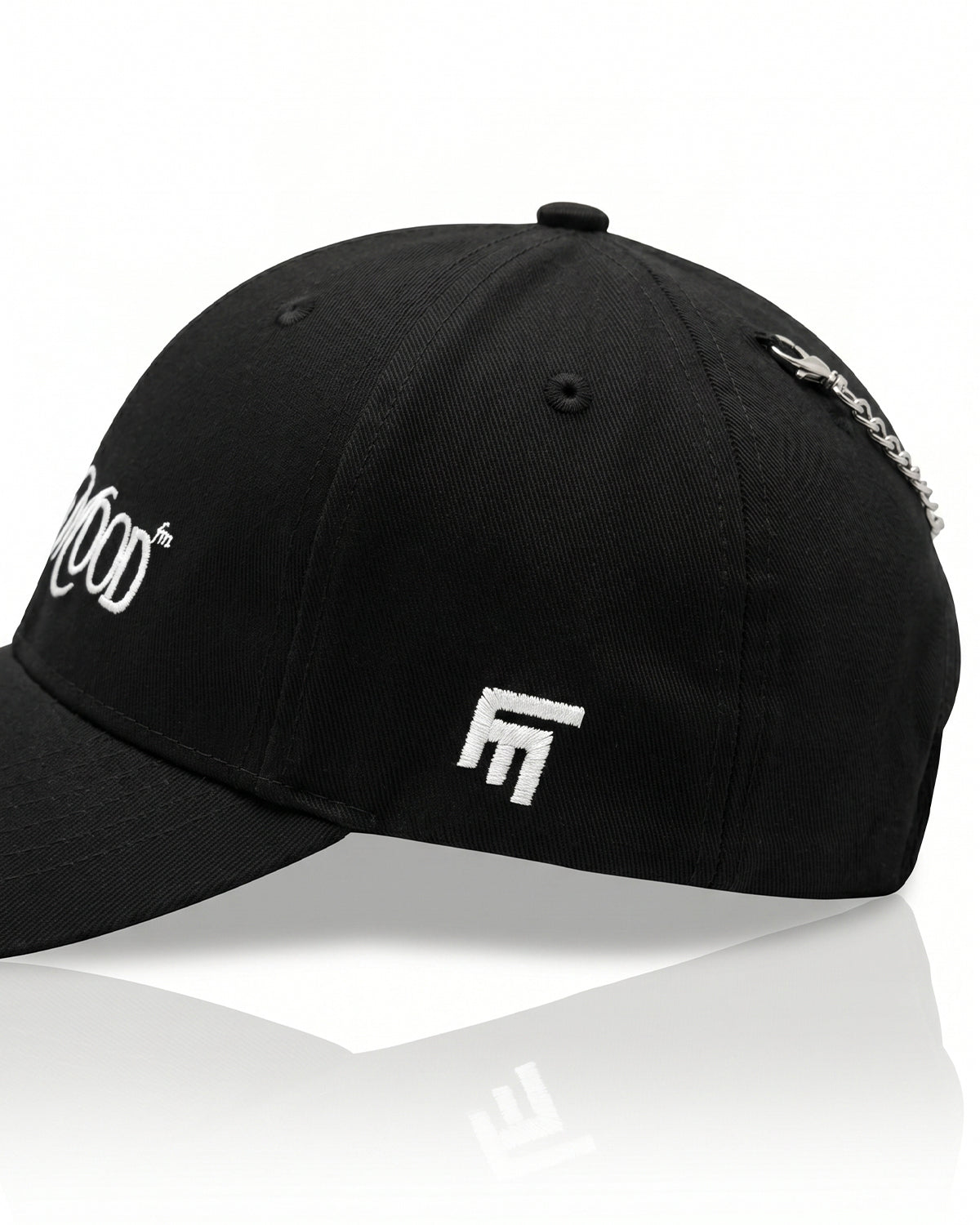 Unisex Nakışlı Çelik FM Madalyon Detaylı Cap - Siyah - 2