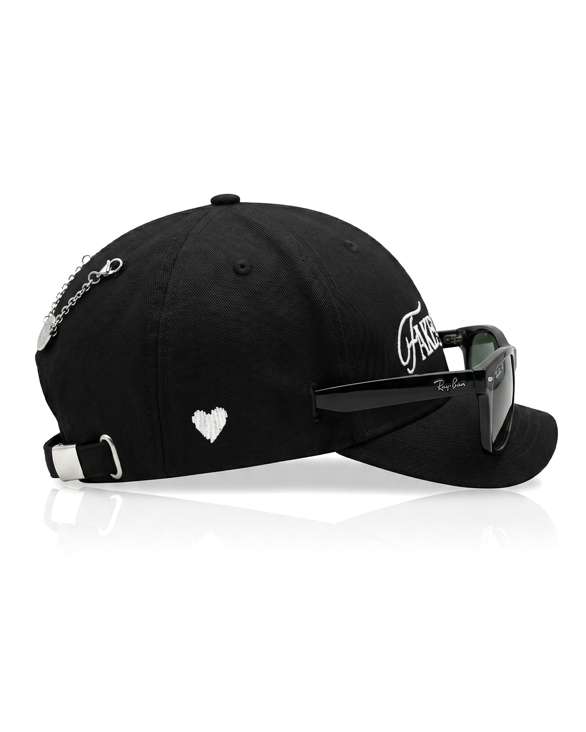 Unisex Nakışlı Çelik FM Madalyon Detaylı Cap - Siyah - 3