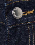 Unisex Relaxed Fit Fakemood Nakışlı Premium Raw Denim Pantolon - Lacivert - 4