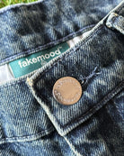 Unisex Relaxed Fit FM Icon Logo Kabartmalı Premium Denim Şort - Lacivert - 6