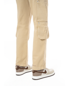 Unisex Relaxed Fit Logo Kabartmalı Nakış Detaylı Premium Kargo Pantolon - Bej - 3