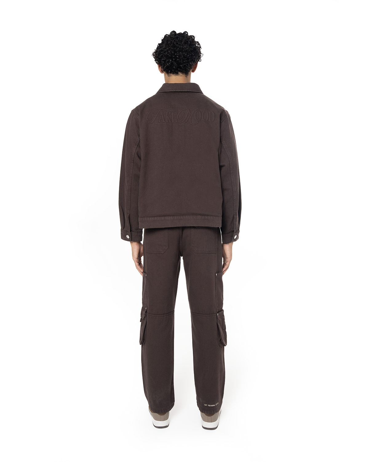 Unisex Relaxed Fit Logo Kabartmalı Nakış Detaylı Premium Kargo Pantolon - Kahverengi - 1
