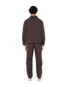Unisex Relaxed Fit Logo Kabartmalı Nakış Detaylı Premium Kargo Pantolon - Kahverengi - 1