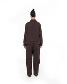Unisex Relaxed Fit Logo Kabartmalı Nakış Detaylı Premium Kargo Pantolon - Kahverengi - 4