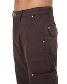 Unisex Relaxed Fit Logo Kabartmalı Nakış Detaylı Premium Kargo Pantolon - Kahverengi - 8