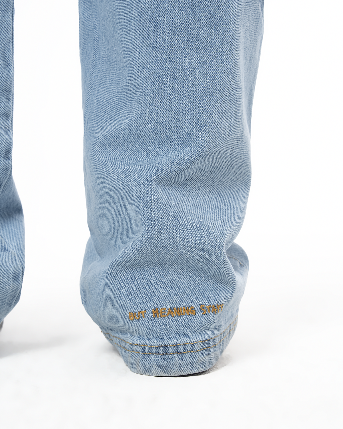 Unisex Relaxed Fit Logo Kabartmalı Nakış Detaylı Premium Kargo Pantolon - Mavi - 6