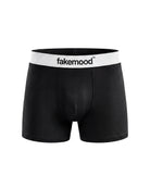 2’li Takım Fakemood Lastikli Premium Pamuk Boxer - Siyah - 0