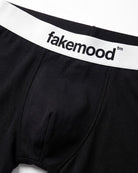 2’li Takım Fakemood Lastikli Premium Pamuk Boxer - Siyah - 1