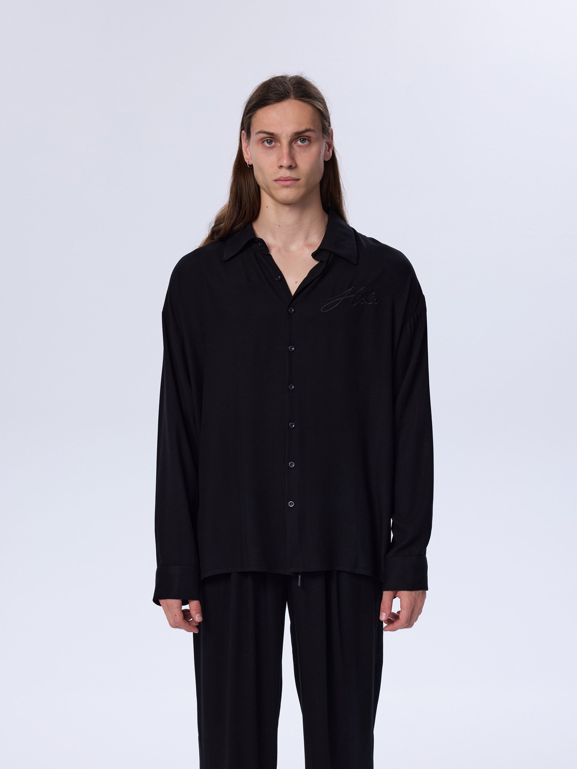 Belmondo Kumaş Oversize Siyah Gömlek - 0
