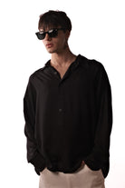 Belmondo Kumaş Oversize Siyah Gömlek - 8