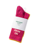 2’Li Takım No More Fake Friends Uzun Havlu Çorap - Fuşya / Sarı - 2