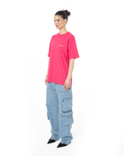 Kadın Oversize 2000’S Puff Baskılı Tişört - Neon Pembe - 1