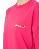 Kadın Oversize 2000’S Puff Baskılı Tişört - Neon Pembe - 4