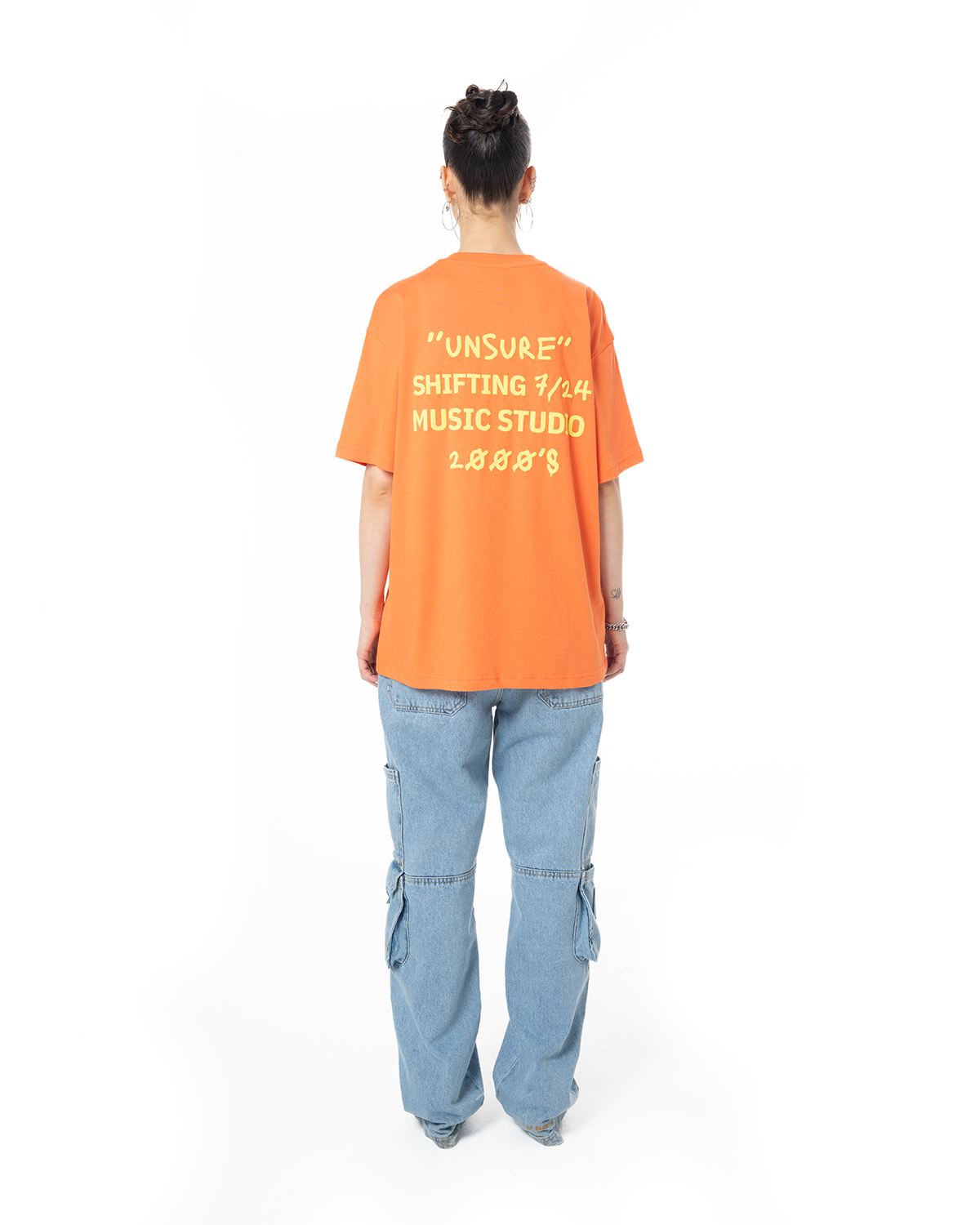 Kadın Oversize 2000’S Puff Baskılı Tişört - Neon Turuncu - 1