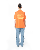 Kadın Oversize 2000’S Puff Baskılı Tişört - Neon Turuncu - 1