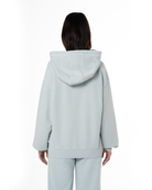 Kadın Oversize Fm Icon Nakışlı Hoodie - Mavi - 3