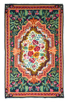Vintage Karabağ El Dokuma Kilim, Çok Renkli Çiçek Desenli 200x340 Cm (6.8 M²) - 0