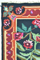 Vintage Karabağ El Dokuma Kilim, Çok Renkli Çiçek Desenli 200x340 Cm (6.8 M²) - 2