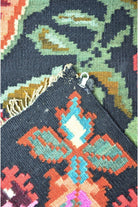 Vintage Karabağ El Dokuma Kilim, Çok Renkli Çiçek Desenli 200x340 Cm (6.8 M²) - 3