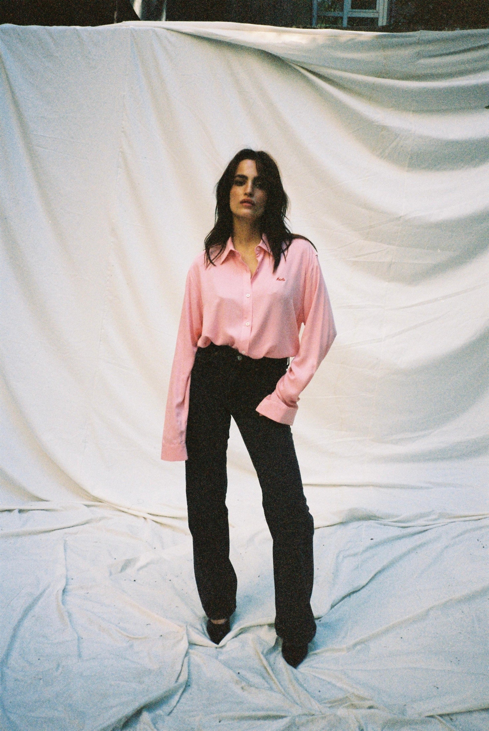 Emily Nakış Detay Pembe Gömlek - 2