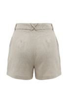 Kadın Oversized Rest Club Linen Short - Bej - 1