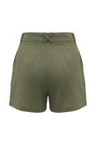 Kadın Oversized Rest Club Linen Short - Haki - 1