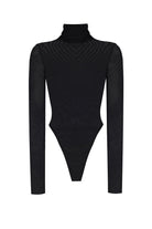 Transparan Balıkçı Yaka Bodysuit - 0