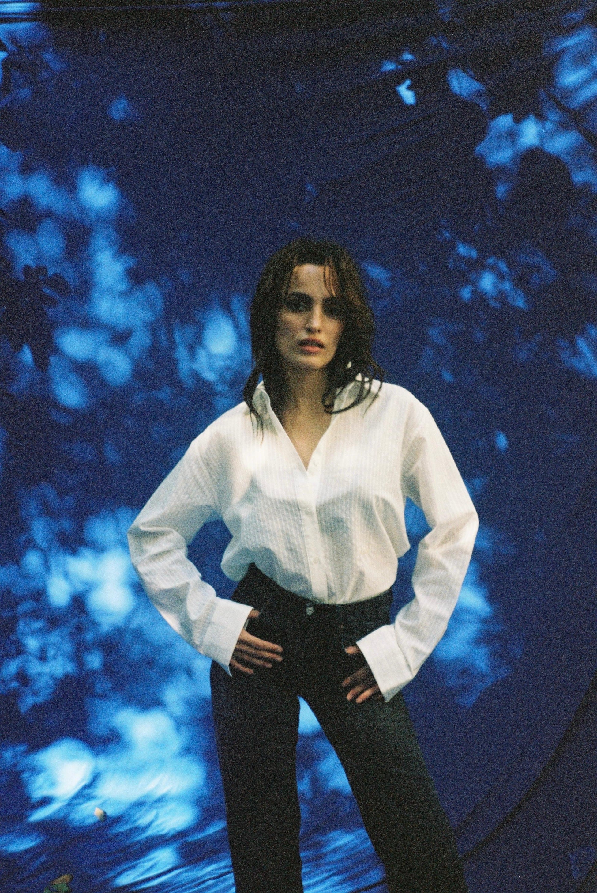 Martina Çizgi Desen Beyaz Gömlek - 6