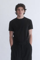 Slim Fit Siyah Basic T-Shirt - 2