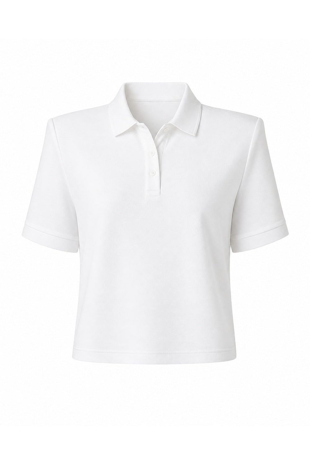 Polo Yaka Vatkalı Tshirt Beyaz - 2