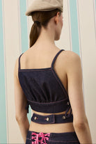 Dark Fleur Sılk Touch Denim Bluz - 4