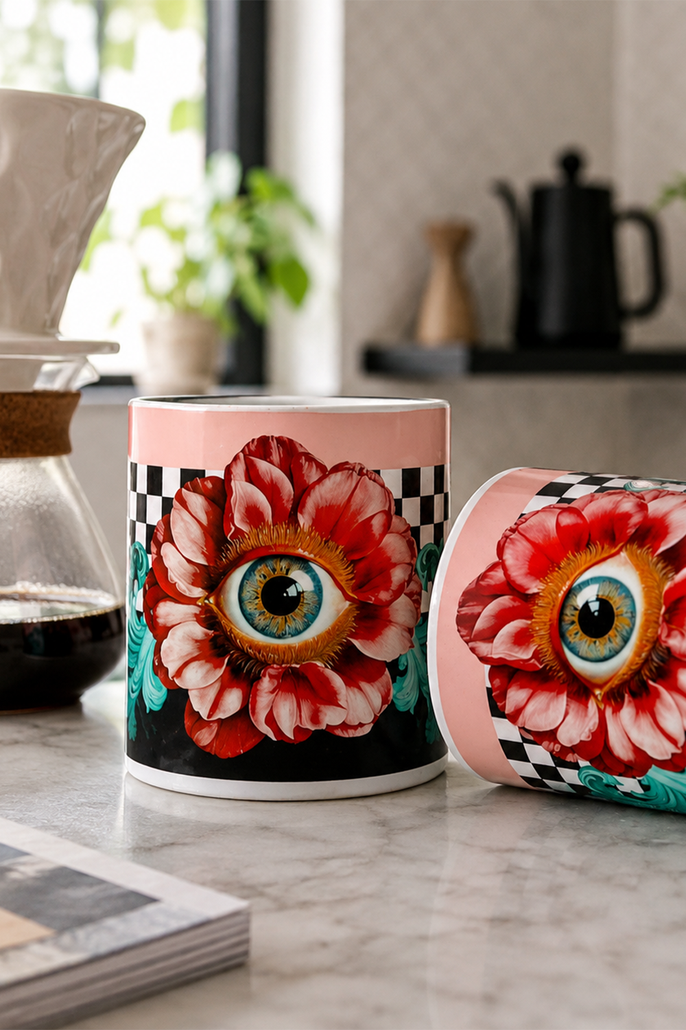 Göz Figürlü Özel Tasarım Porselen Kupa | Lucida | 330ml - 0