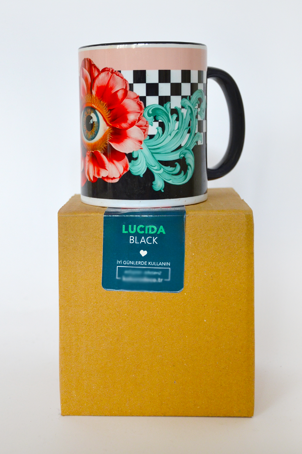 Göz Figürlü Özel Tasarım Porselen Kupa | Lucida | 330ml - 16
