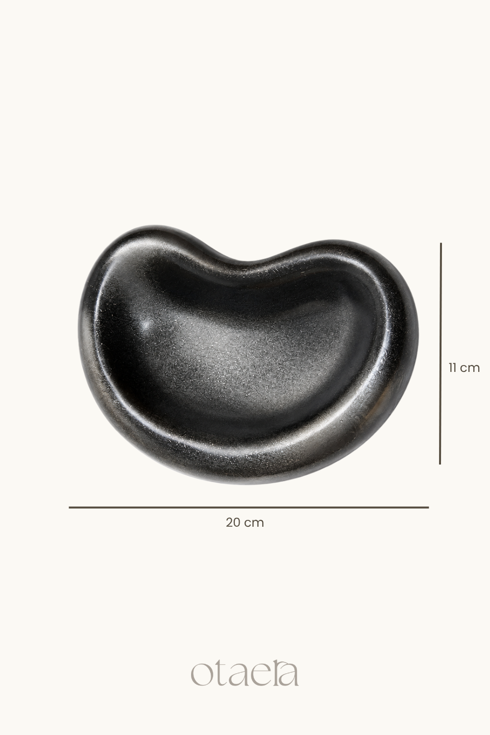 Organik Form Bean Tabak | Siyah Gümüş Metalik, Dekoratif Tabak, Ev & Salon Aksesuarı, Fasulye Tasarım Tabak - 1