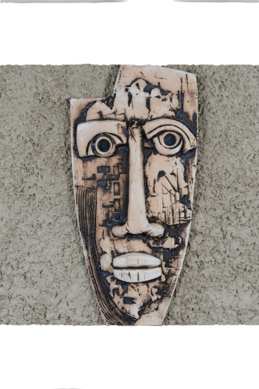 Dekoratif Etnik Seramik Yüz Maskesi Figür C- 30x55cm - 4