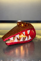 Leopar Desenli Timsah Tealight Mum Tutucu Seramik - 0