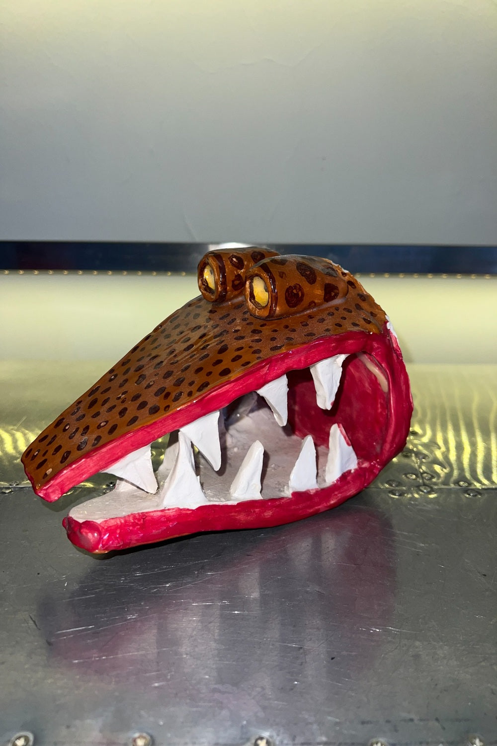 Leopar Desenli Timsah Tealight Mum Tutucu Seramik - 3
