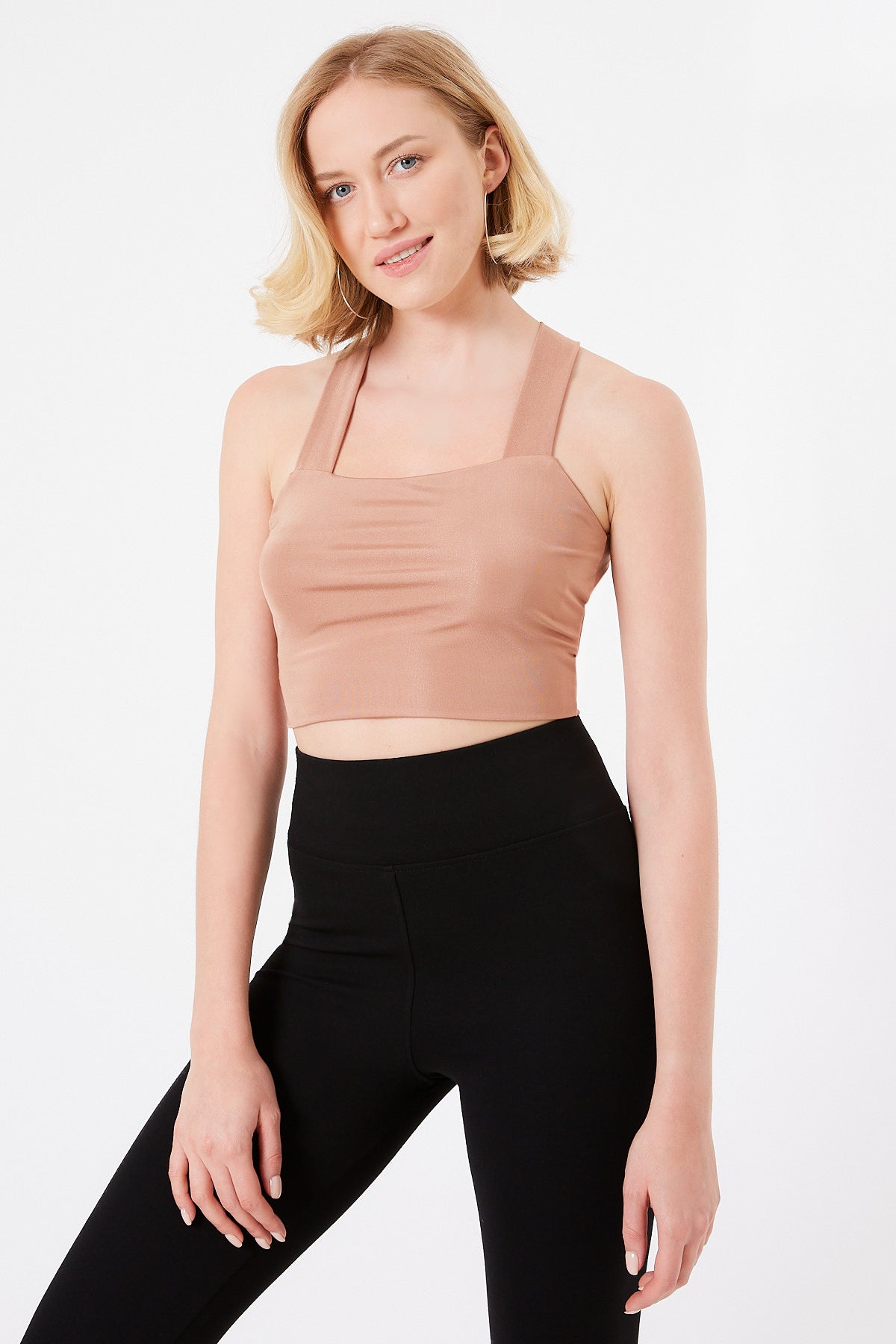 Arya Sırt Detaylı Crop Top, Camel - Bağlamalı - 3