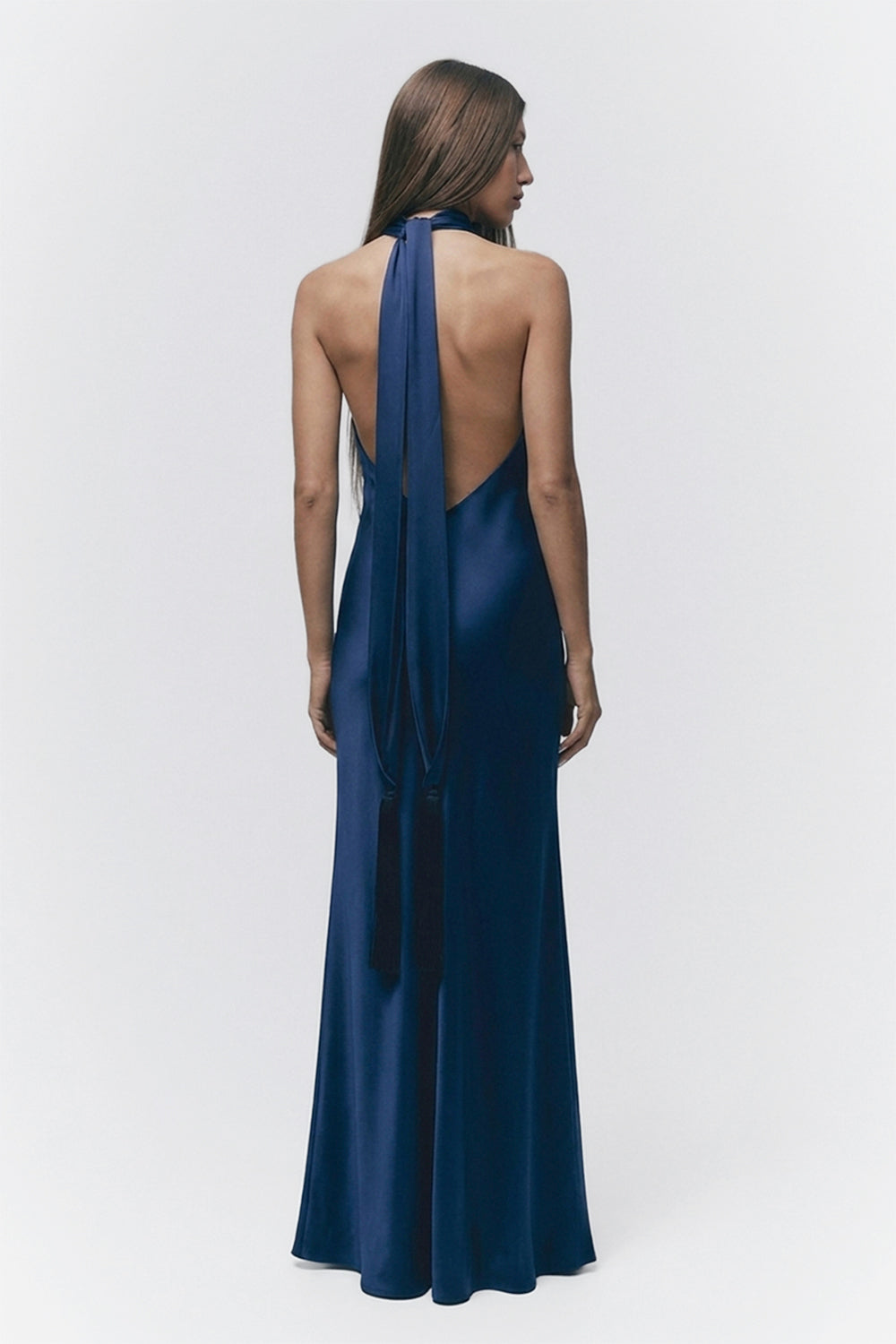 Limited Edition Last Sapphire – Mavi Uzun Saten Elbise - 2