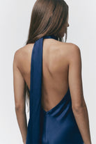 Limited Edition Last Sapphire – Mavi Uzun Saten Elbise - 3