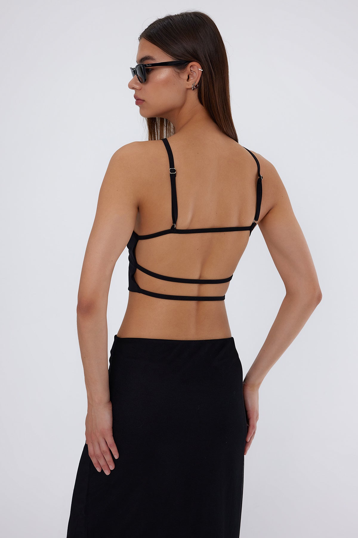 Zoe Sırt Detaylı Crop Top – Si̇yah - 2