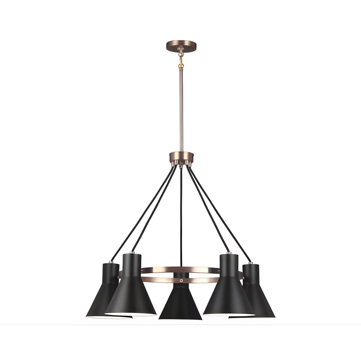 Towner Modern Lüks Konik Metal Şapkalı Çember Salon Avizesi - 0