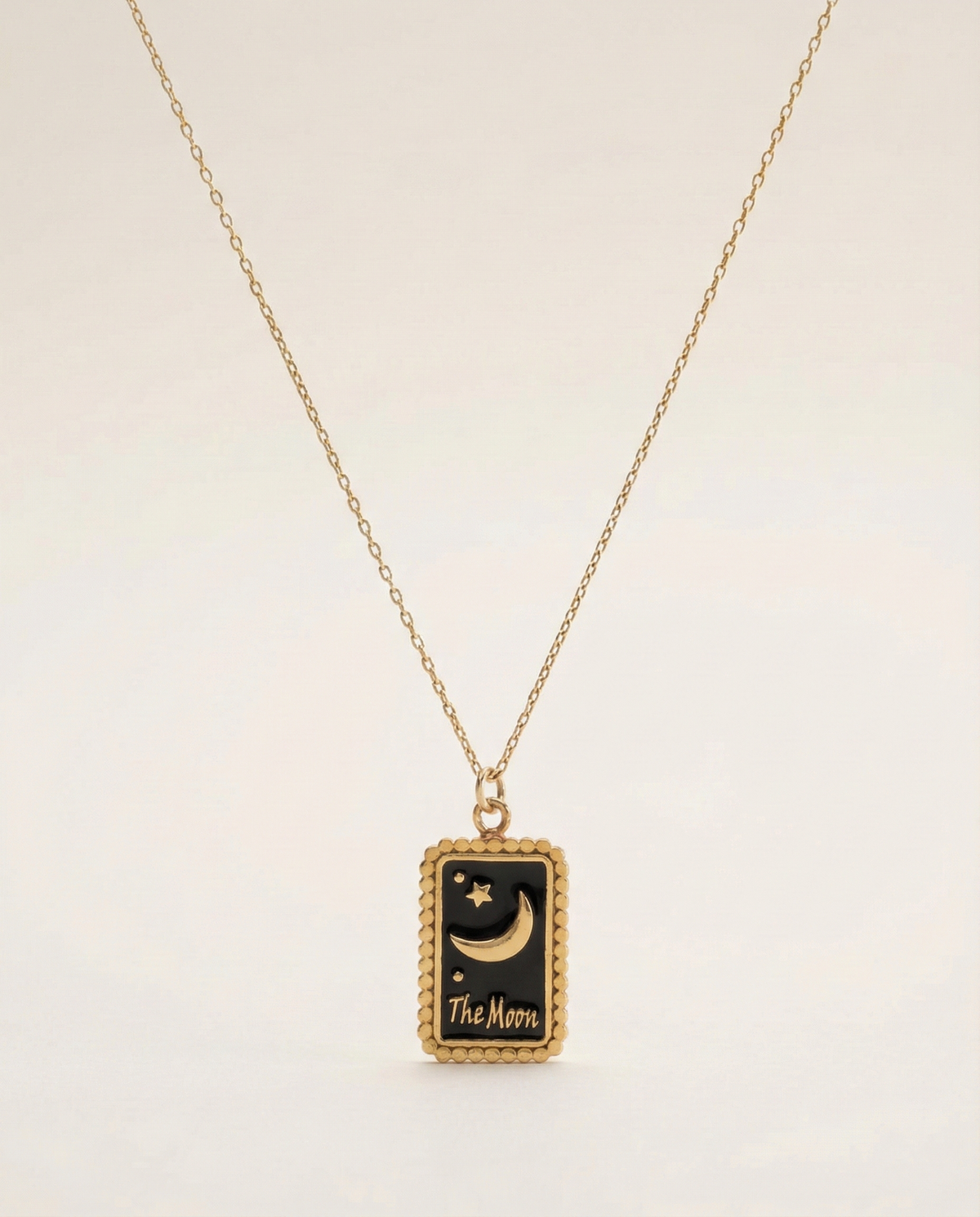 Ay Tarot Kartı Kolye, 925 Ayar Gümüş - 20 Mm - 0